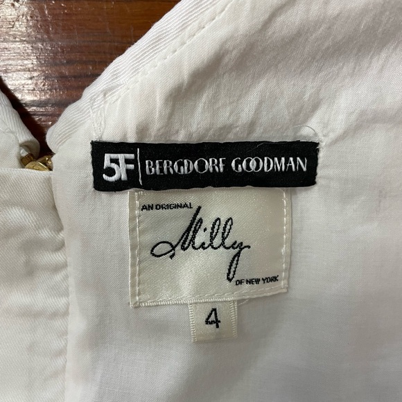 Bergdorf Goodman / Milly NY Boat Neck White Sheath Dress - Size 4 - Picture 13 of 16